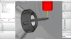 hypermill | ensmm | horlogerie joaillerie – FAO de l’âme d’un ballon de football miniature (8&nbsp;mm de diamètre) – Simulation dans l’environnement machine de l’opération de perçage 5&nbsp;axes avec foret de diamètre 0,6&nbsp;mm